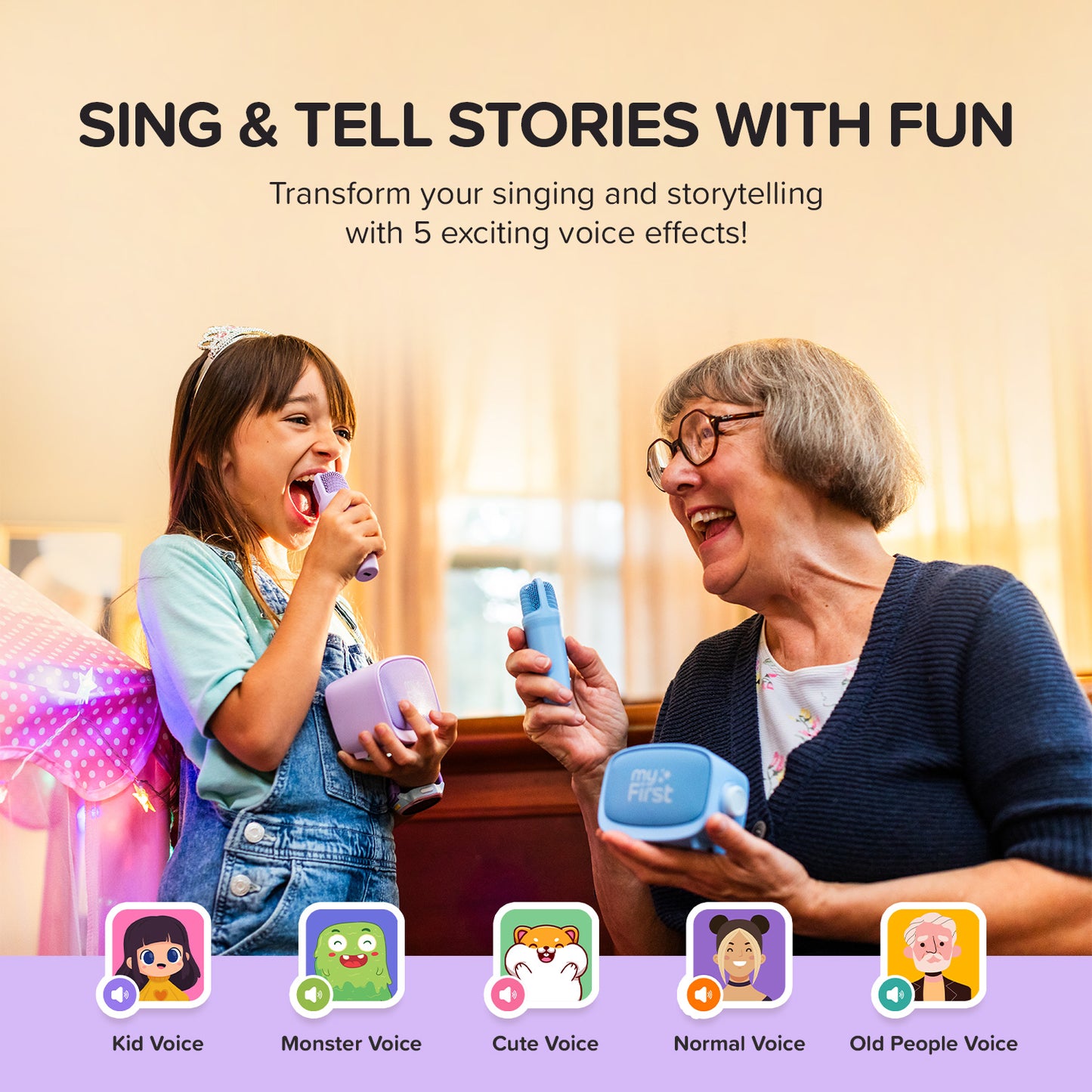Karaoke Machine for Kids | Microphone and Speaker | myFirst Voice 2