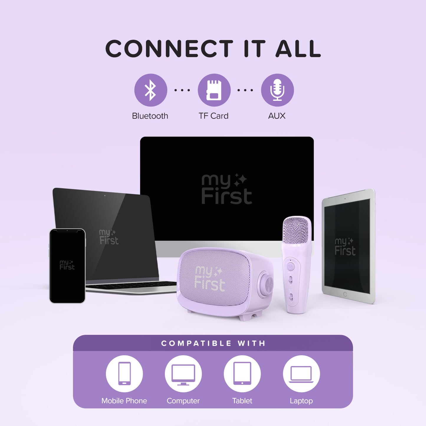 Karaoke Machine for Kids | Microphone and Speaker | myFirst Voice 2