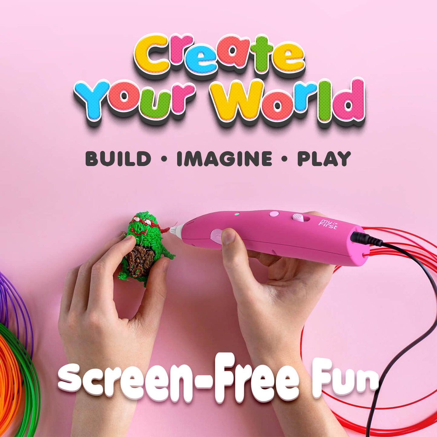 3dPen for Kids w/ 9 Filaments and Stencil Book | myFirst 3dPen Make