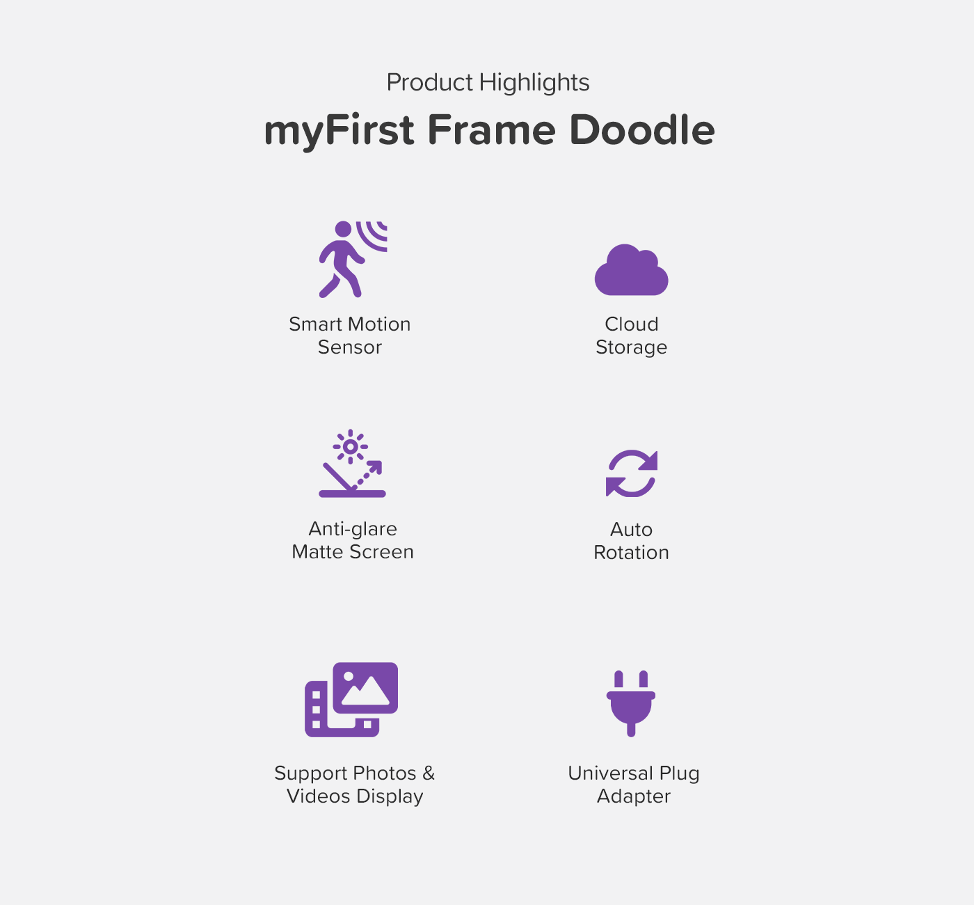 Digital Picture Frame | 9 Inch Personalized Gift | myFirst Frame Doodle