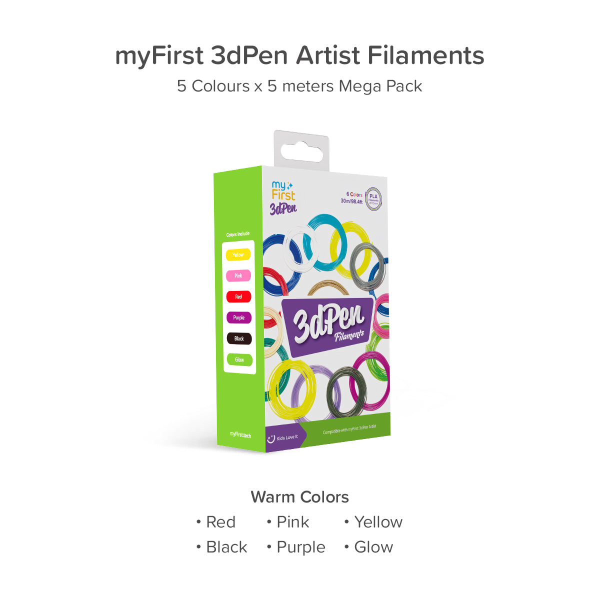 3dPen Artist Filament Refill | PLA Filament 6 Colors