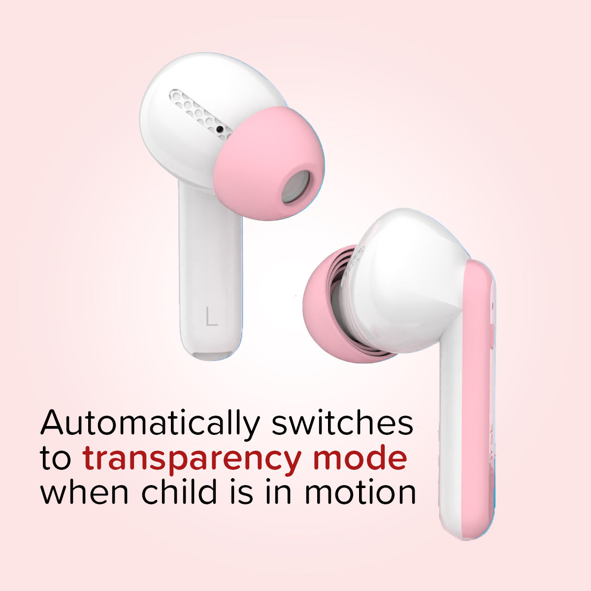 transparency mode white earbuds for kids