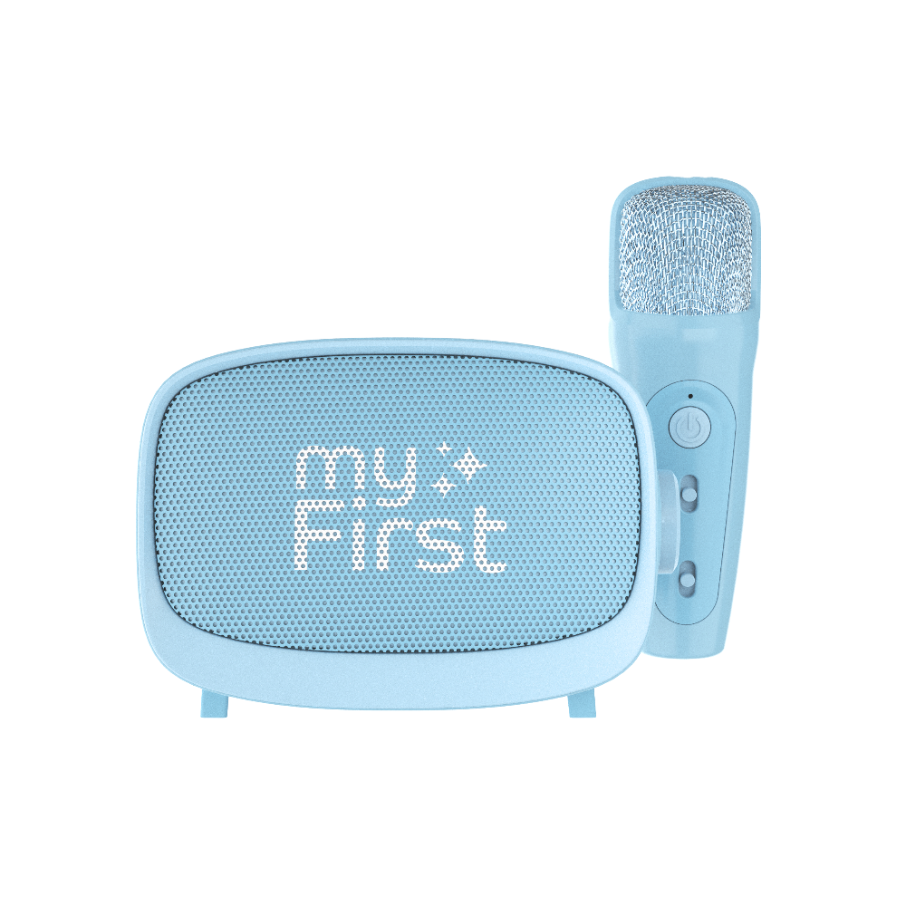 blue speaker microphone karaoke machine for kids myfirst
