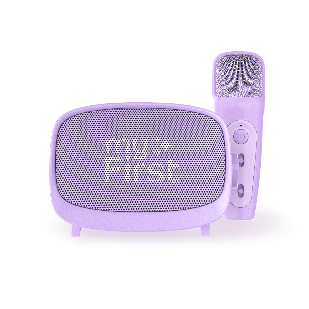 purple speaker microphone karaoke machine for kids