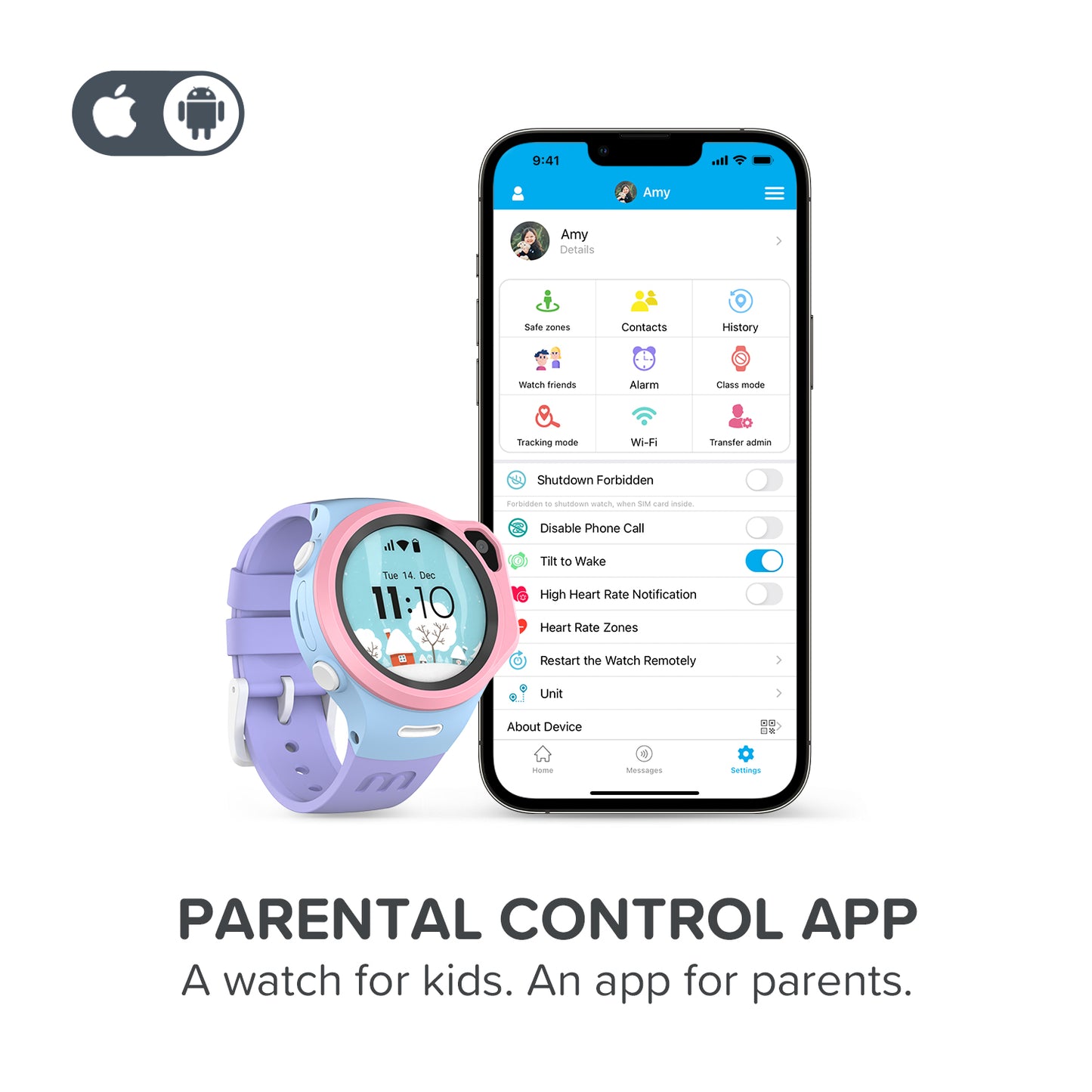 Smartwatch Phone for Kids with GPS tracking & video call - myFirst Fone R1s