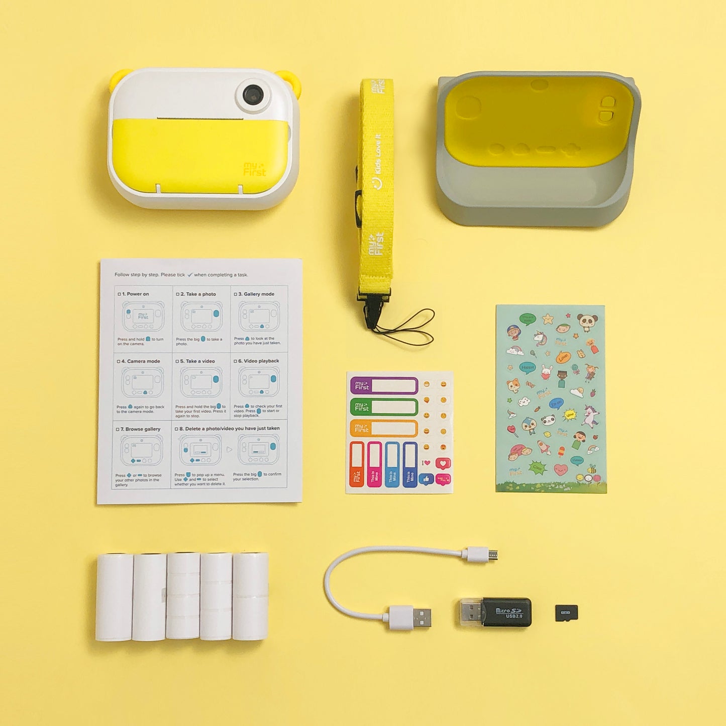 Instant Print Camera & Kids Label Maker | Thermal Printer w/ Refills | myFirst Camera Insta Wi