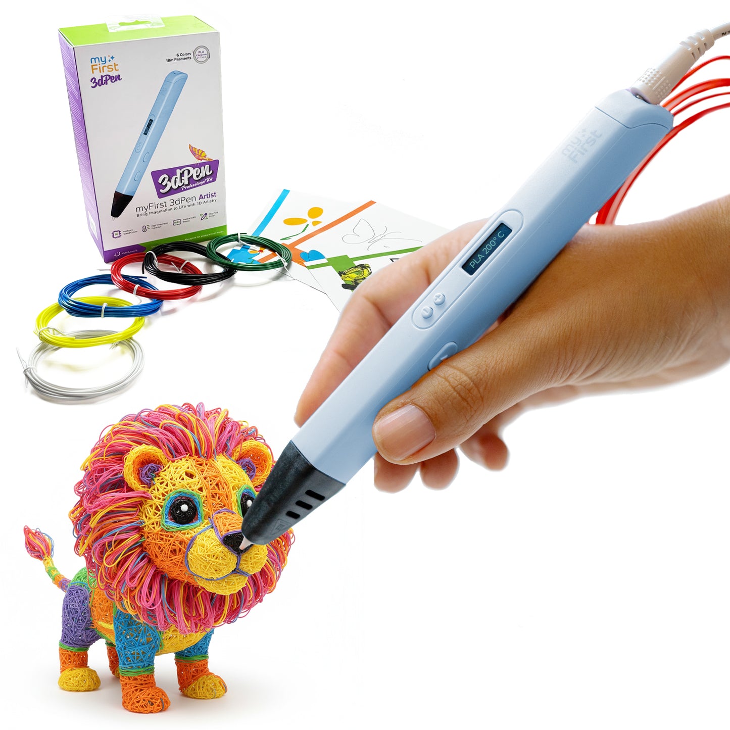 myFirst 3dPen Artist – 3D Pen with Display for Kids & Teens | PLA & ABS Compatible