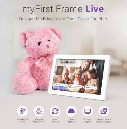 Digital Picture Frame | 10.1 Inch w/ Connected App | myFirst Frame Live