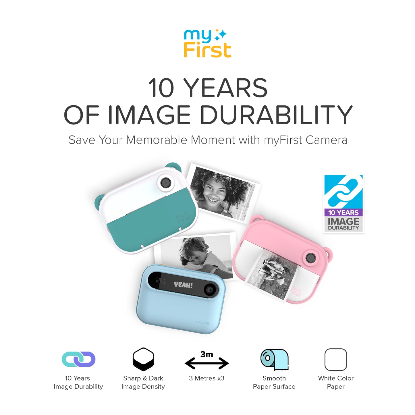 myFirst Camera Insta 2 Bundle Set | Instant Print Camera | Thermal Printer w/ Refills