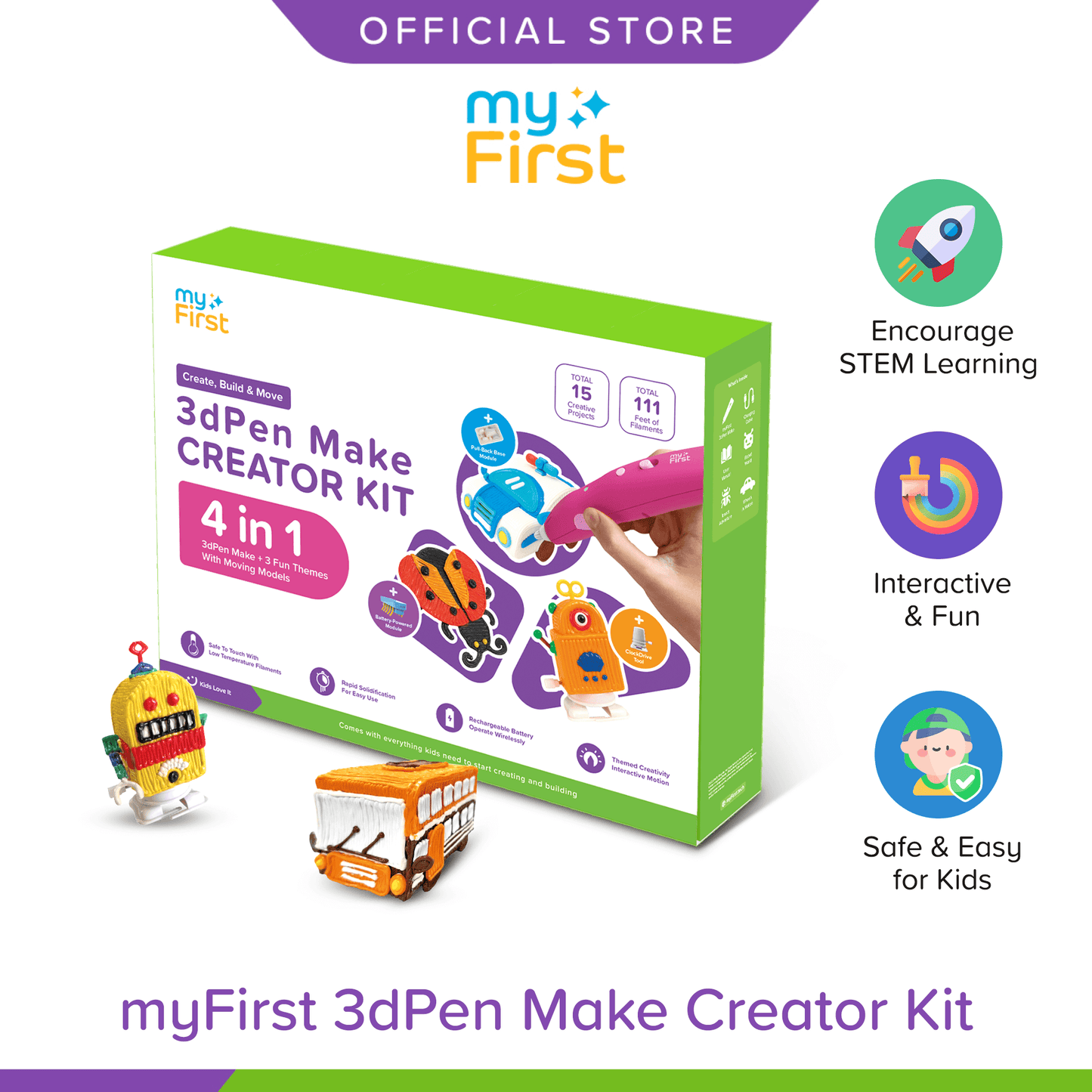 myFirst 3dPen Make Creator Kit Filaments For Kids