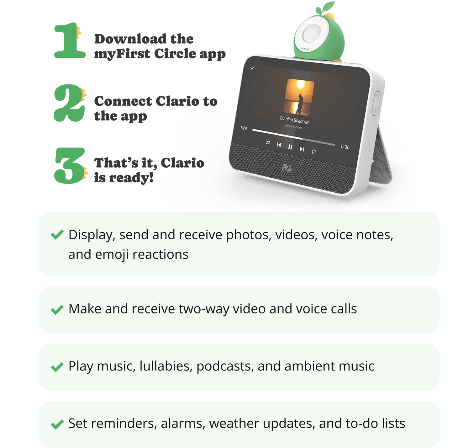 myFirst Clario | Smart Home Display with Sound Machine and Video Calls