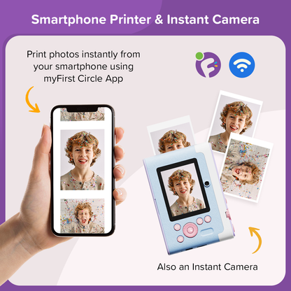 myFirst Camera Insta Lux | New 12MP Colored Instant Print Camera with Built-in WiFi