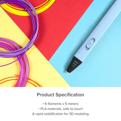 3dPen Artist Filament Refill | PLA Filament 6 Colors