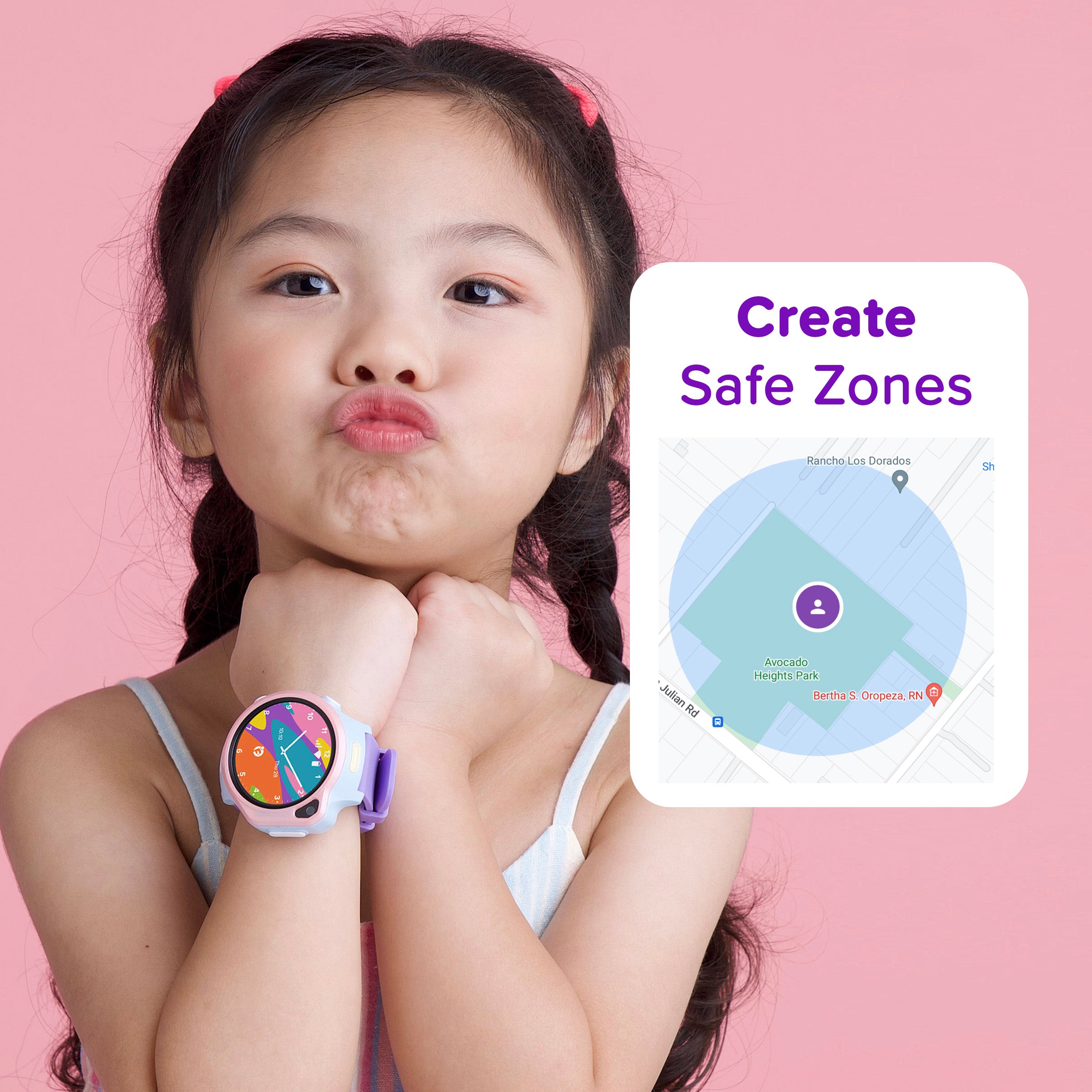 Smart Watch for Kids (Square) | Safe Cell Phone w/ GPS, Unlimited Data | myFirst Fone S3