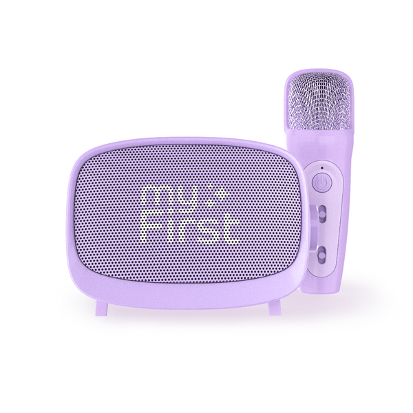 purple speaker microphone karaoke machine for kids