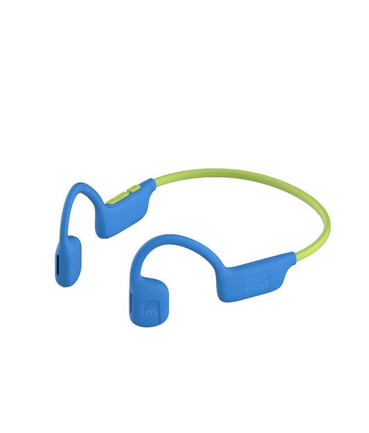lightweight blue and green open ear headphones for kids