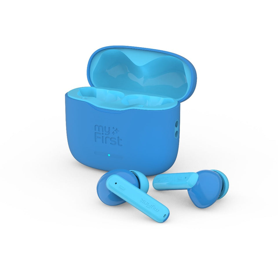 blue earbuds for kids myfirst carebuds