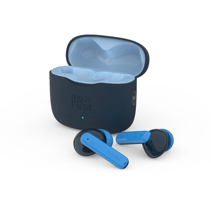 black and blue earbuds for kids carebuds myfirst